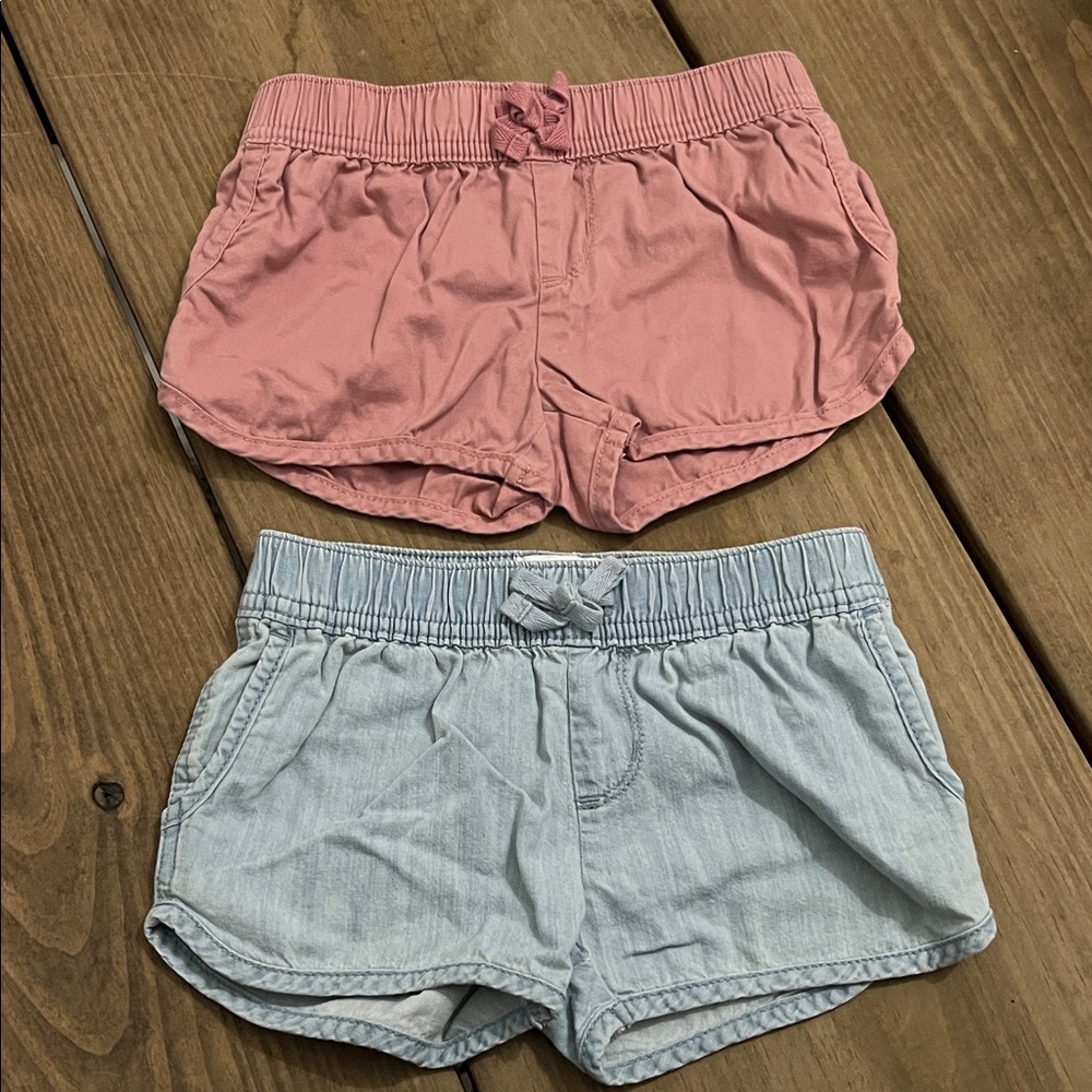 The Children's Place Pink and Light Blue Shorts Set